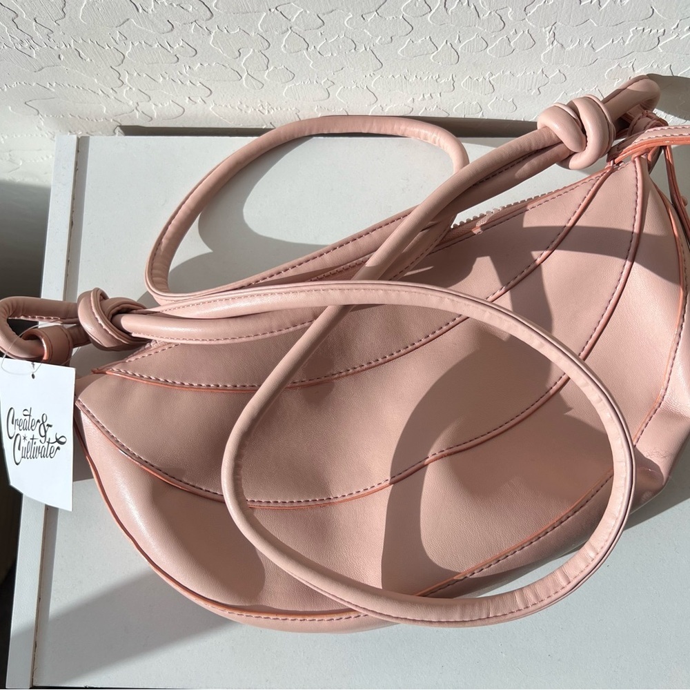 Knot-Detail Blush Shoulder Bag